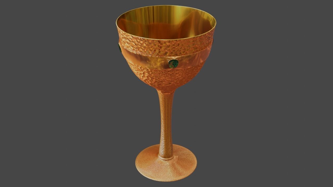 Copper Goblet Low-High Poly 3D model Low-poly 3D model_2