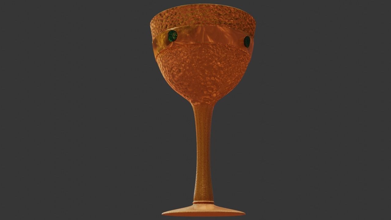 Copper Goblet Low-High Poly 3D model Low-poly 3D model_3
