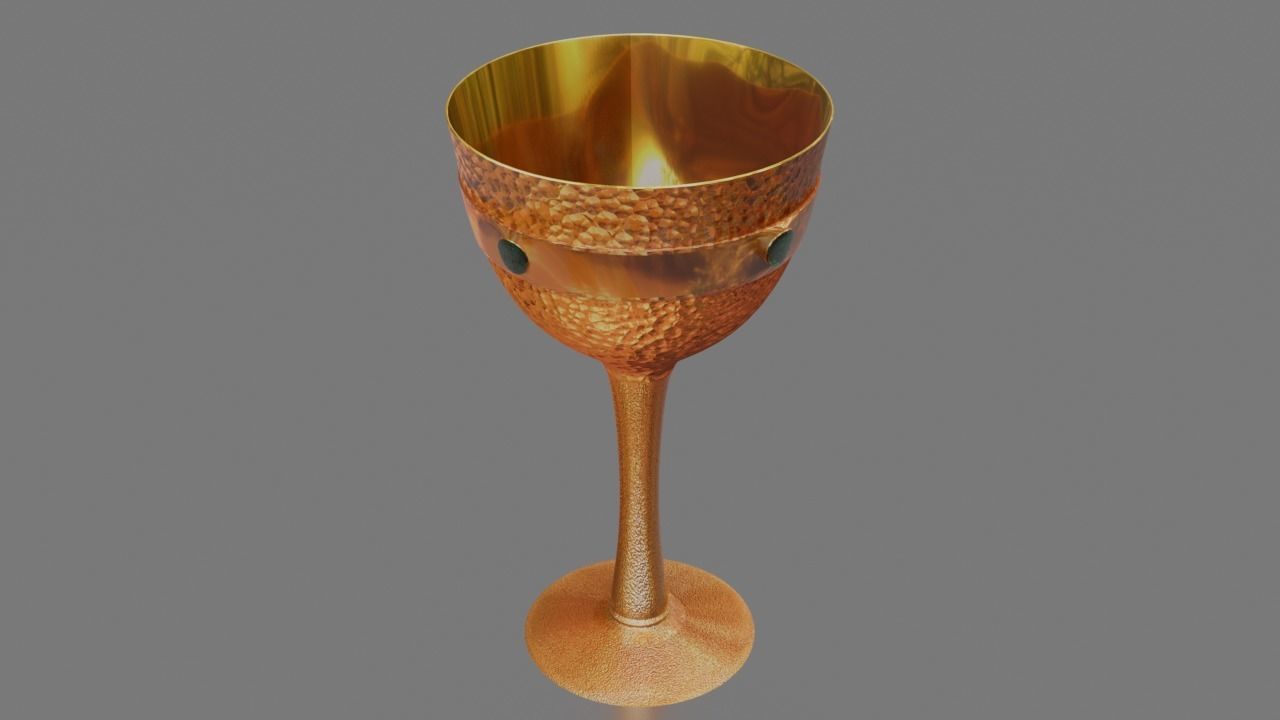 Copper Goblet Low-High Poly 3D model Low-poly 3D model_5