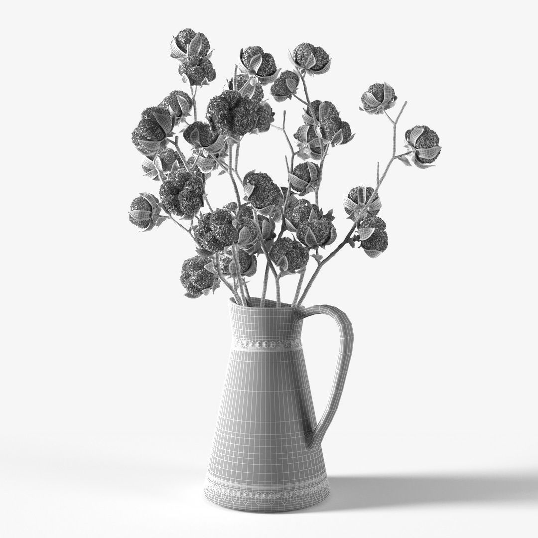 Cotton in a jug 3D model_5