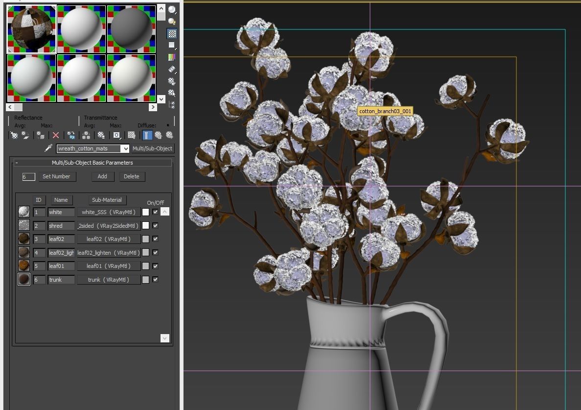 Cotton in a jug 3D model_6