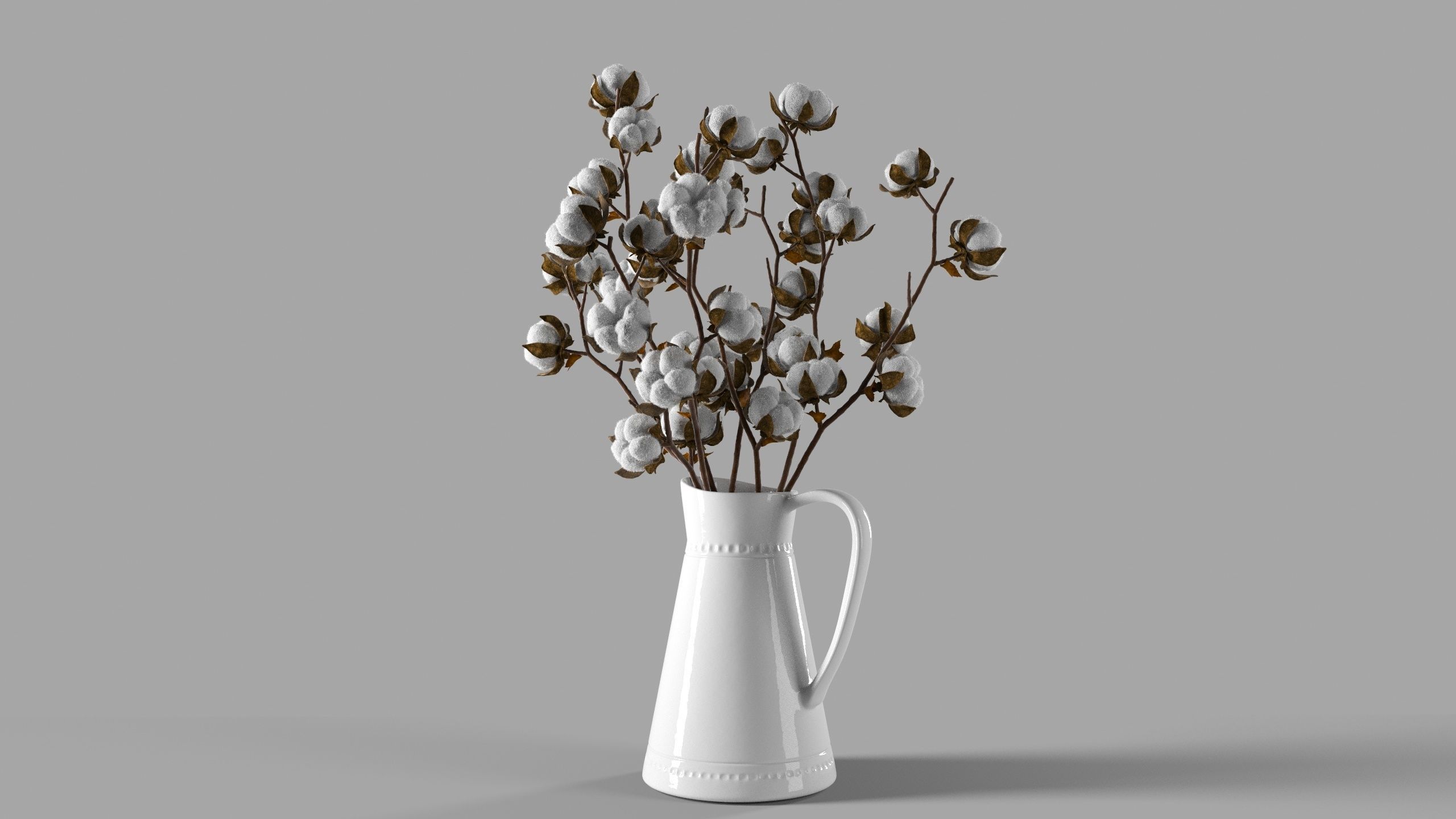 Cotton in a jug 3D model_4