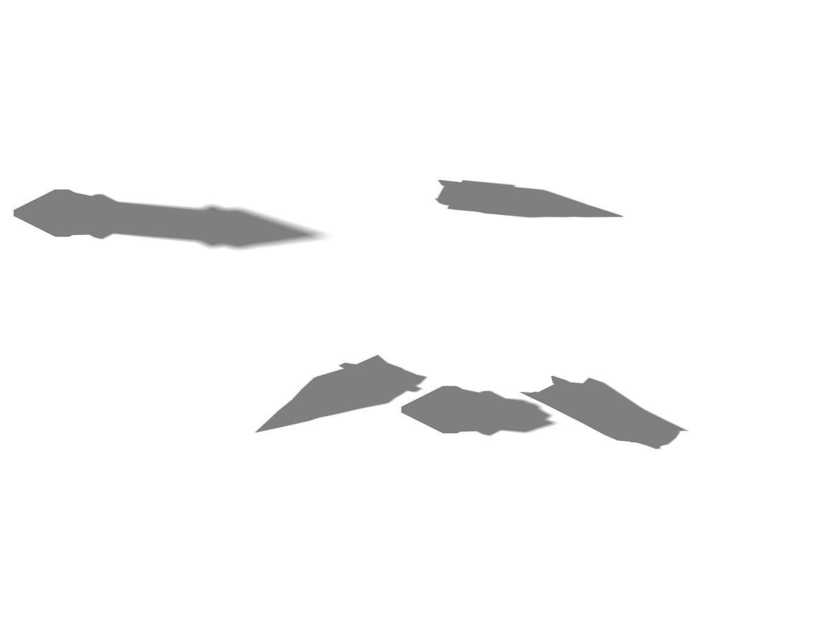 Stone tower with three spikes 3D model_4