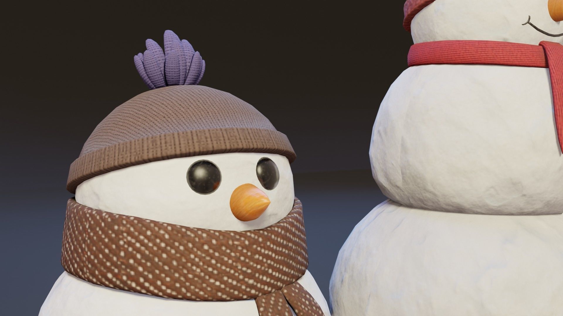 Cartoon Snowman 3D Model Low-poly 3D model_11