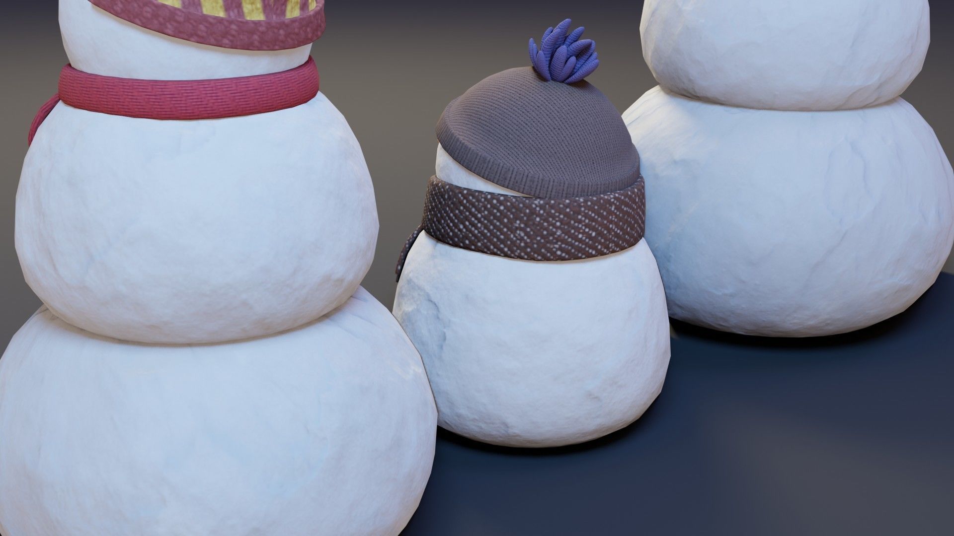 Cartoon Snowman 3D Model Low-poly 3D model_14
