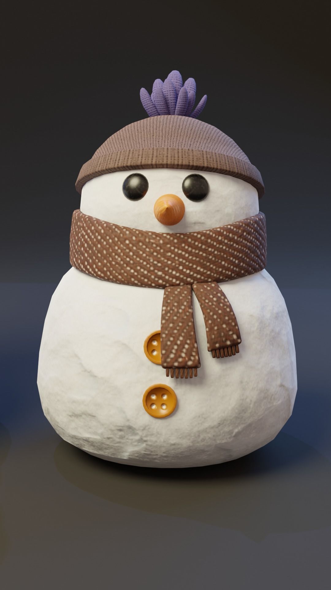 Cartoon Snowman 3D Model Low-poly 3D model_3