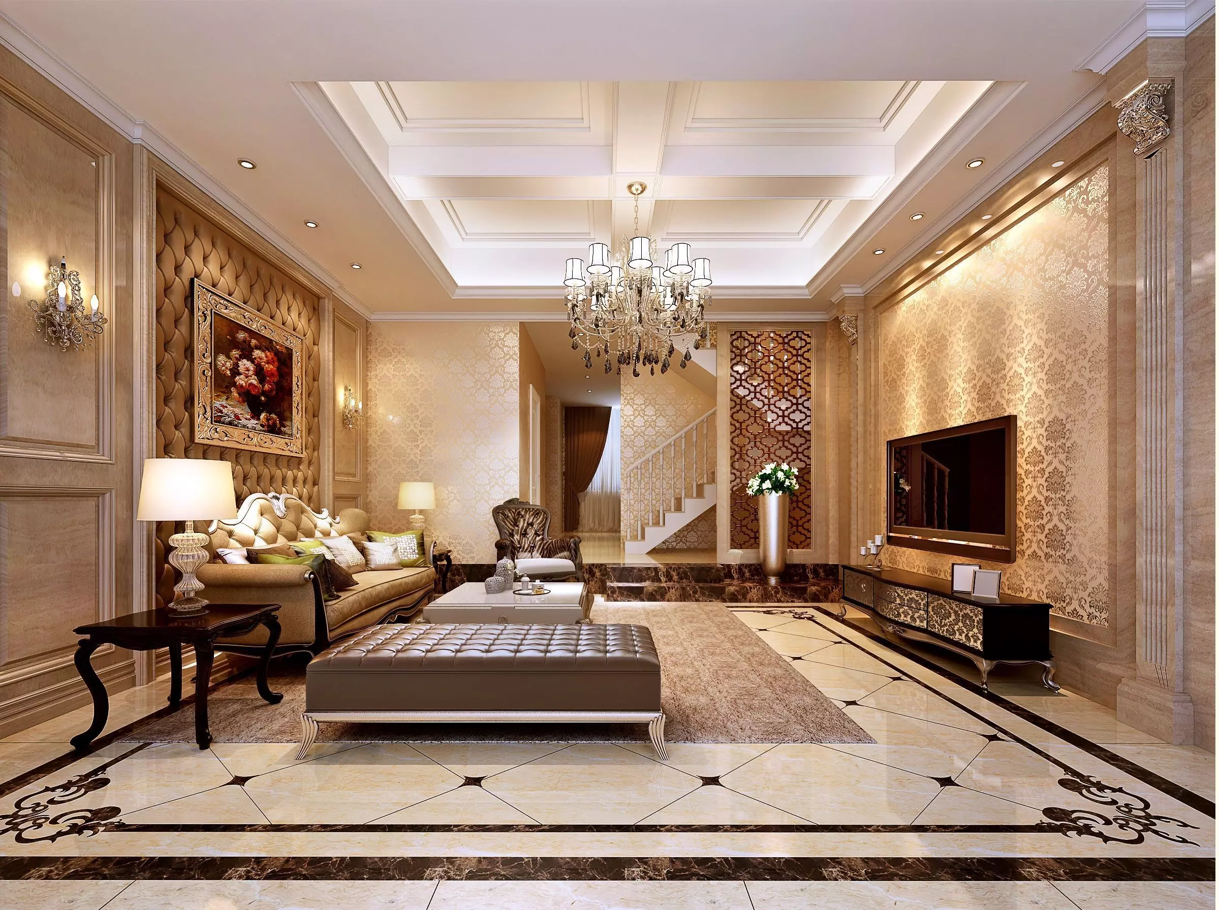 Living Room Design 3D model