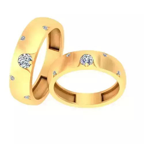 Couple Band Ring 3dm stl render detail