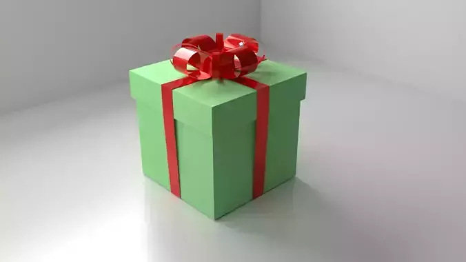 Green Present 1 with Ribbon