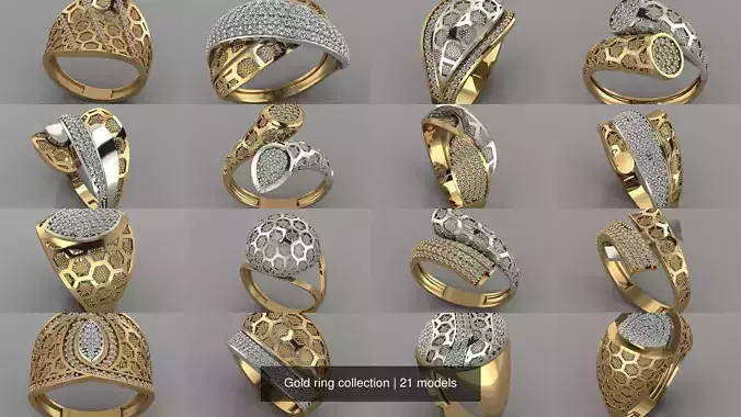 Gold ring collection 