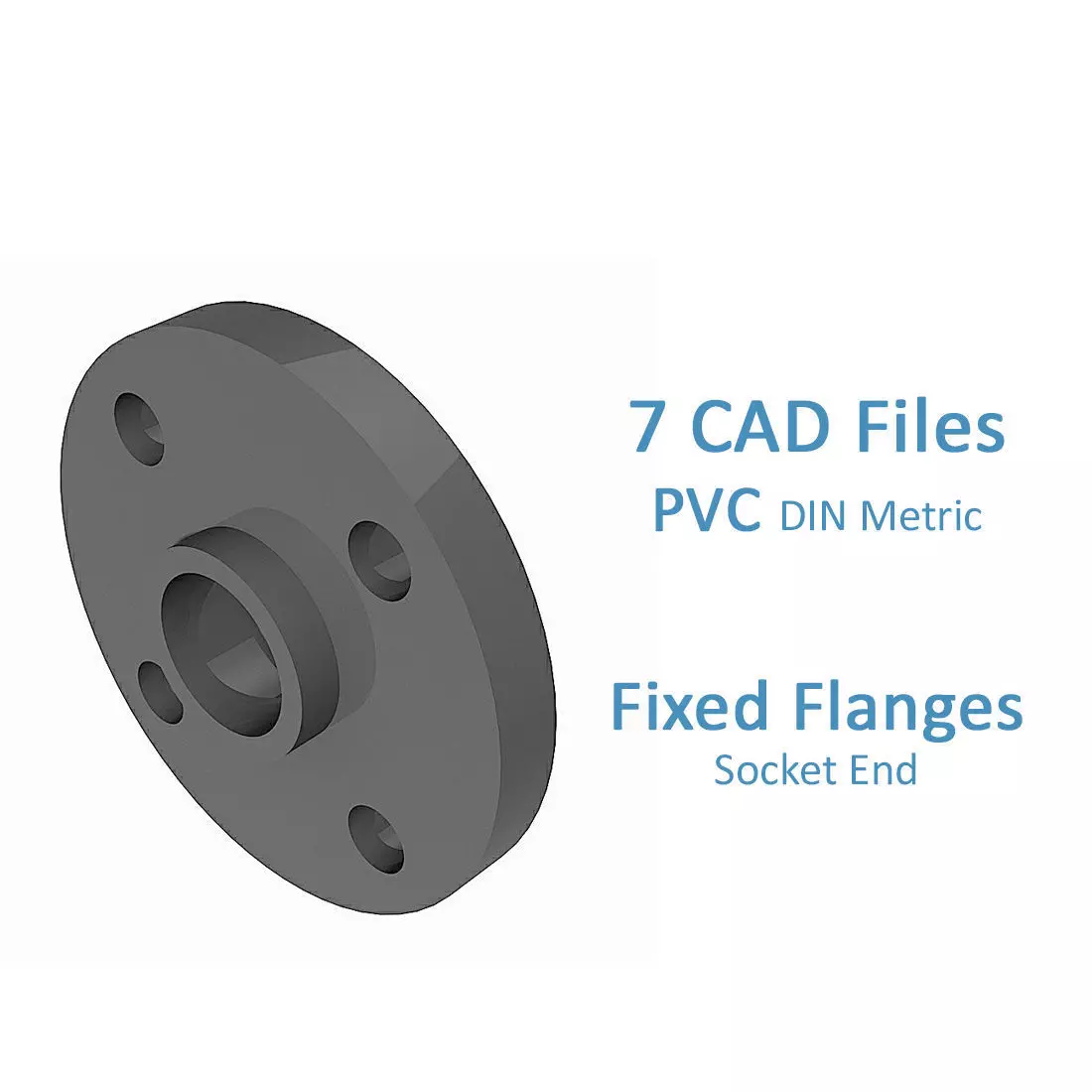 PVC Fixed Flanges - Socket End - Free 3D model