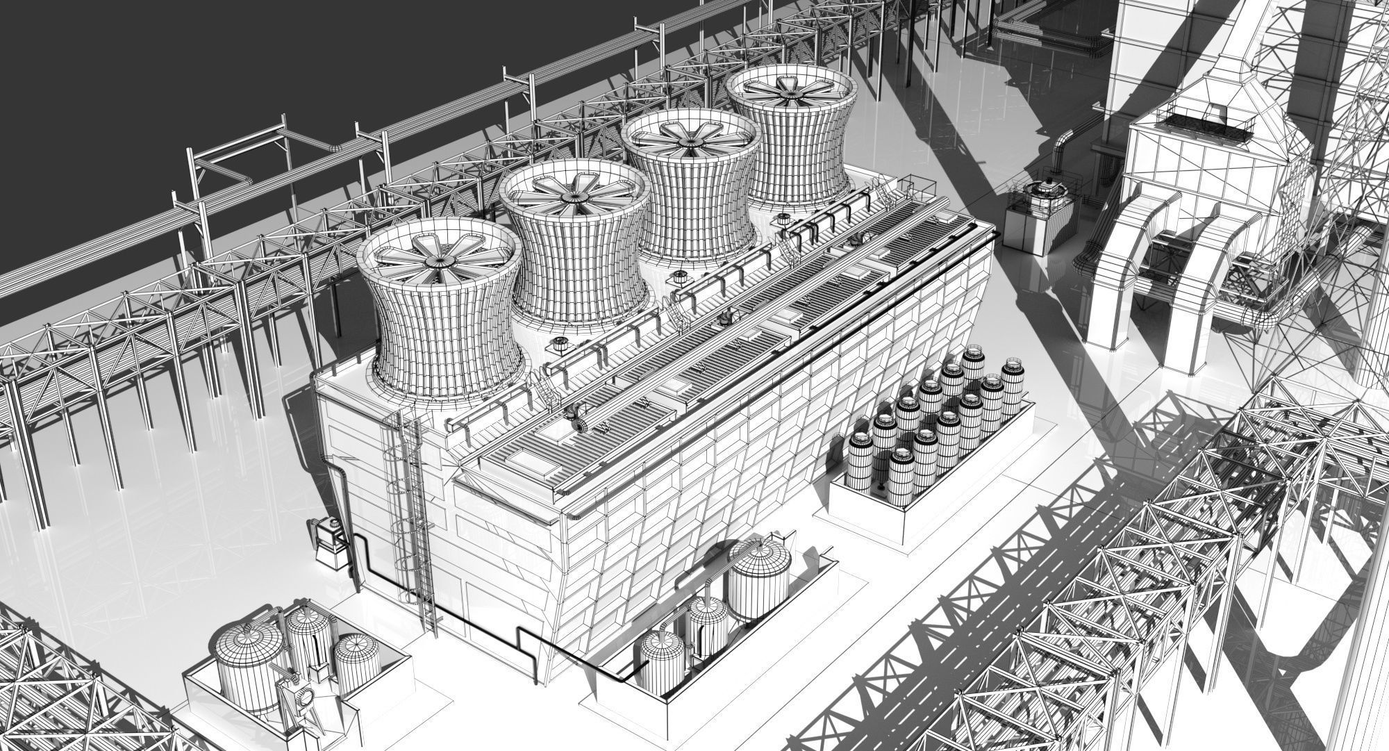 Petroleum Refinery 3D model_9