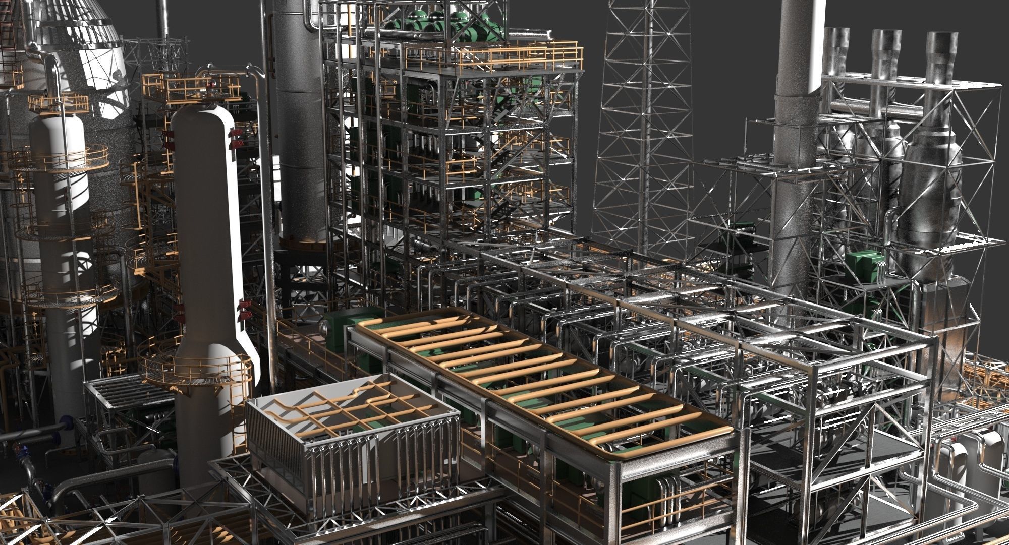 Petroleum Refinery 3D model_6