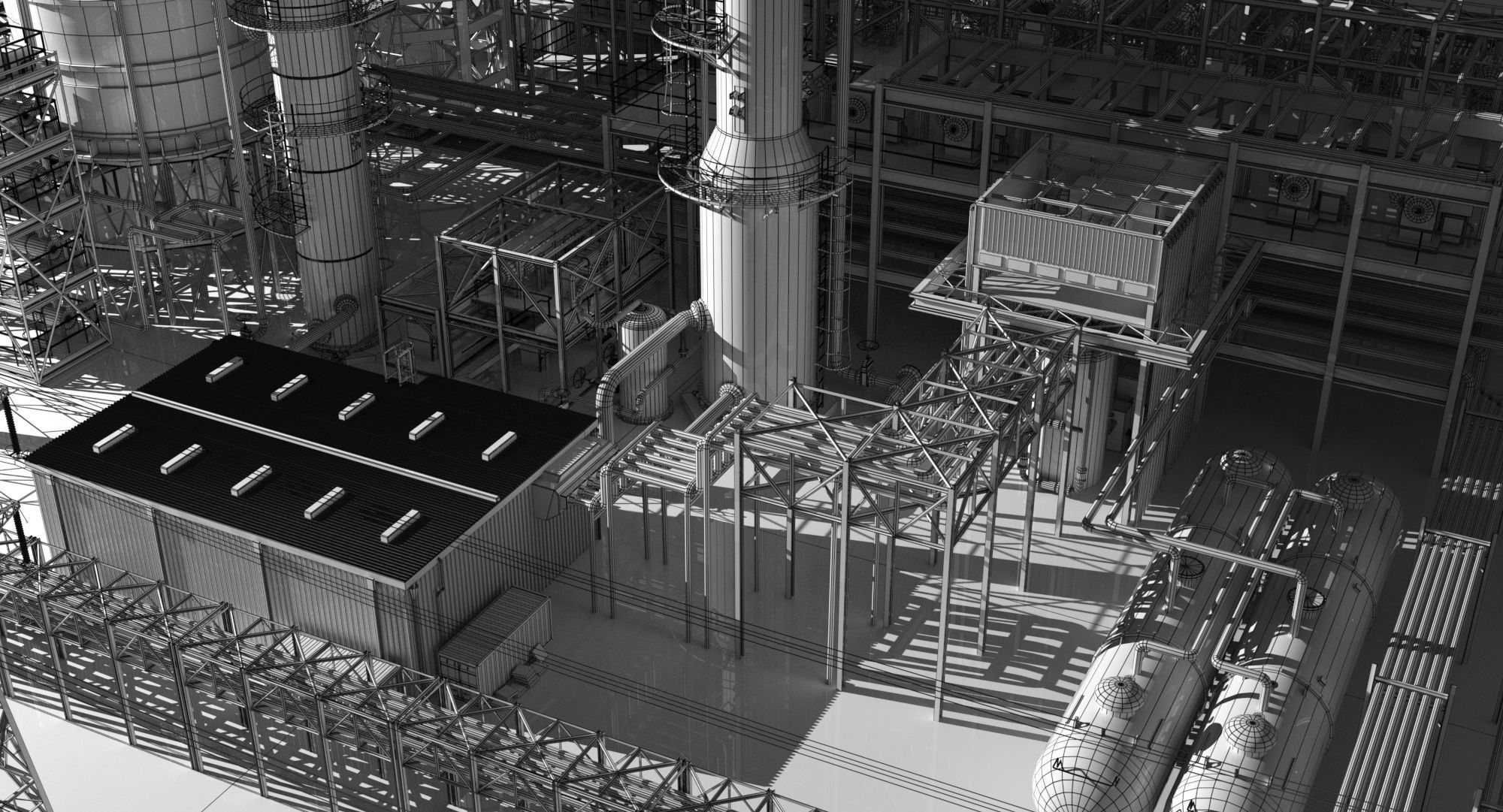 Petroleum Refinery 3D model_5