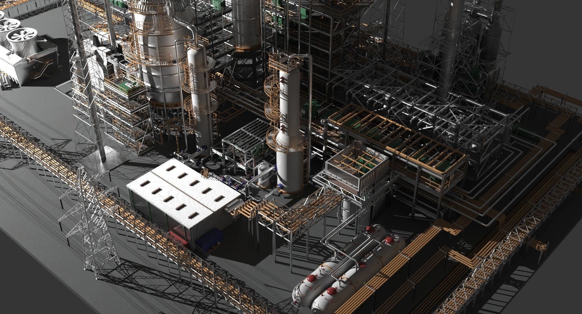 Petroleum Refinery 3D model_4