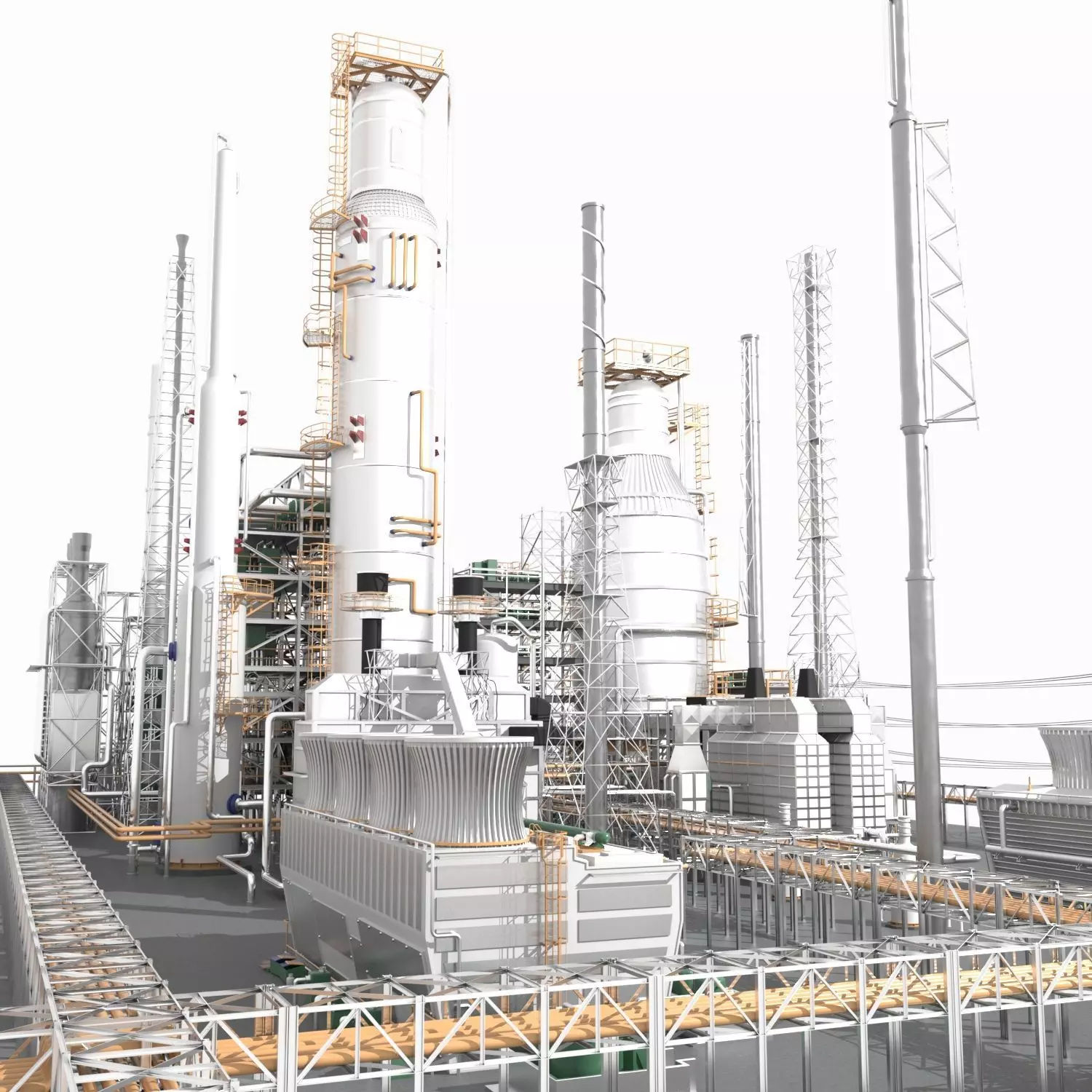 Petroleum Refinery 3D model_0
