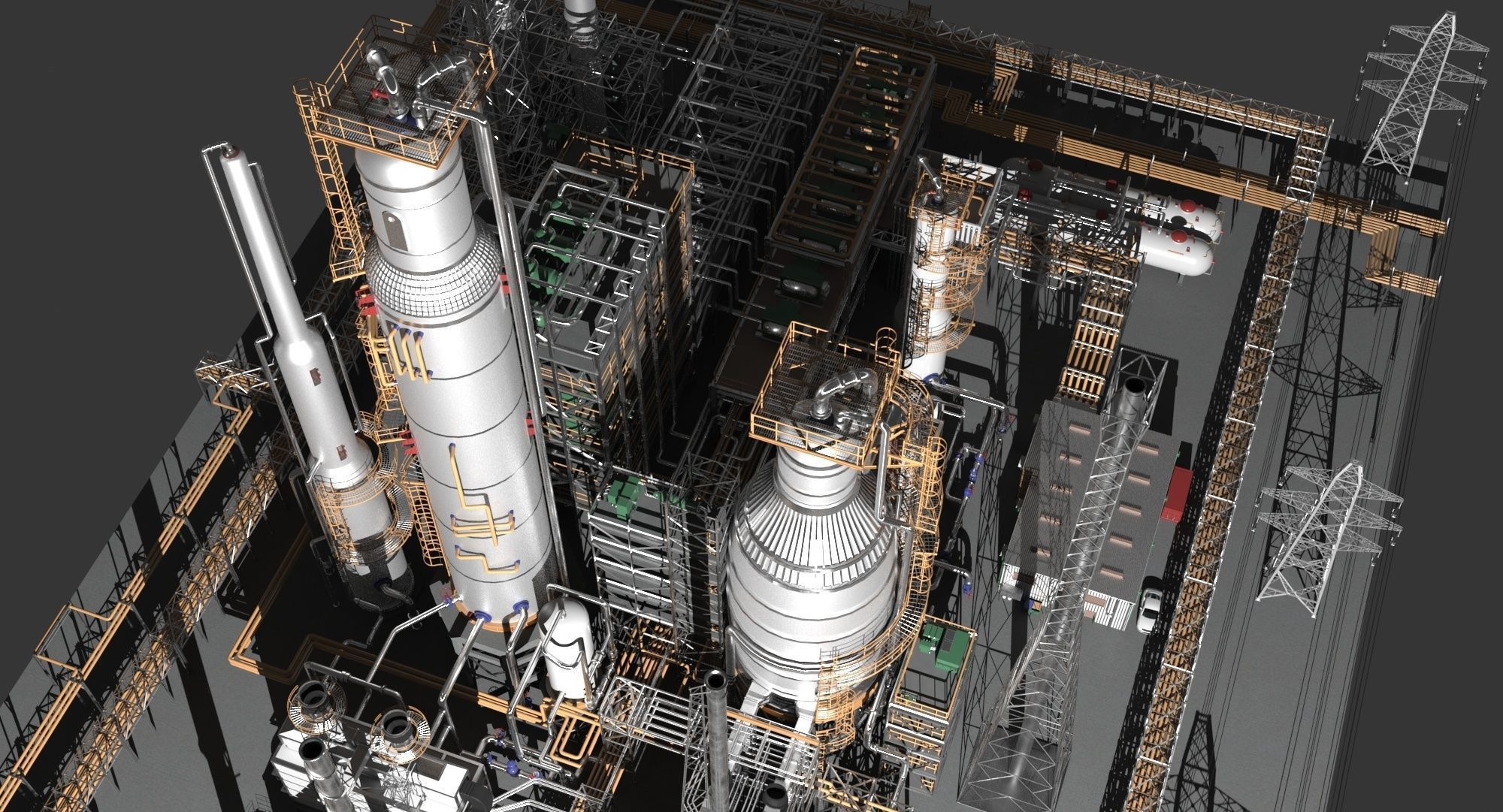 Petroleum Refinery 3D model_11