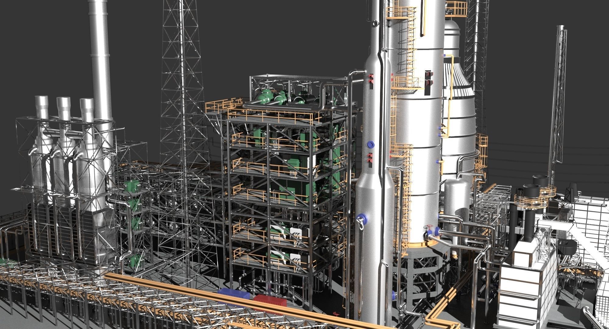 Petroleum Refinery 3D model_10