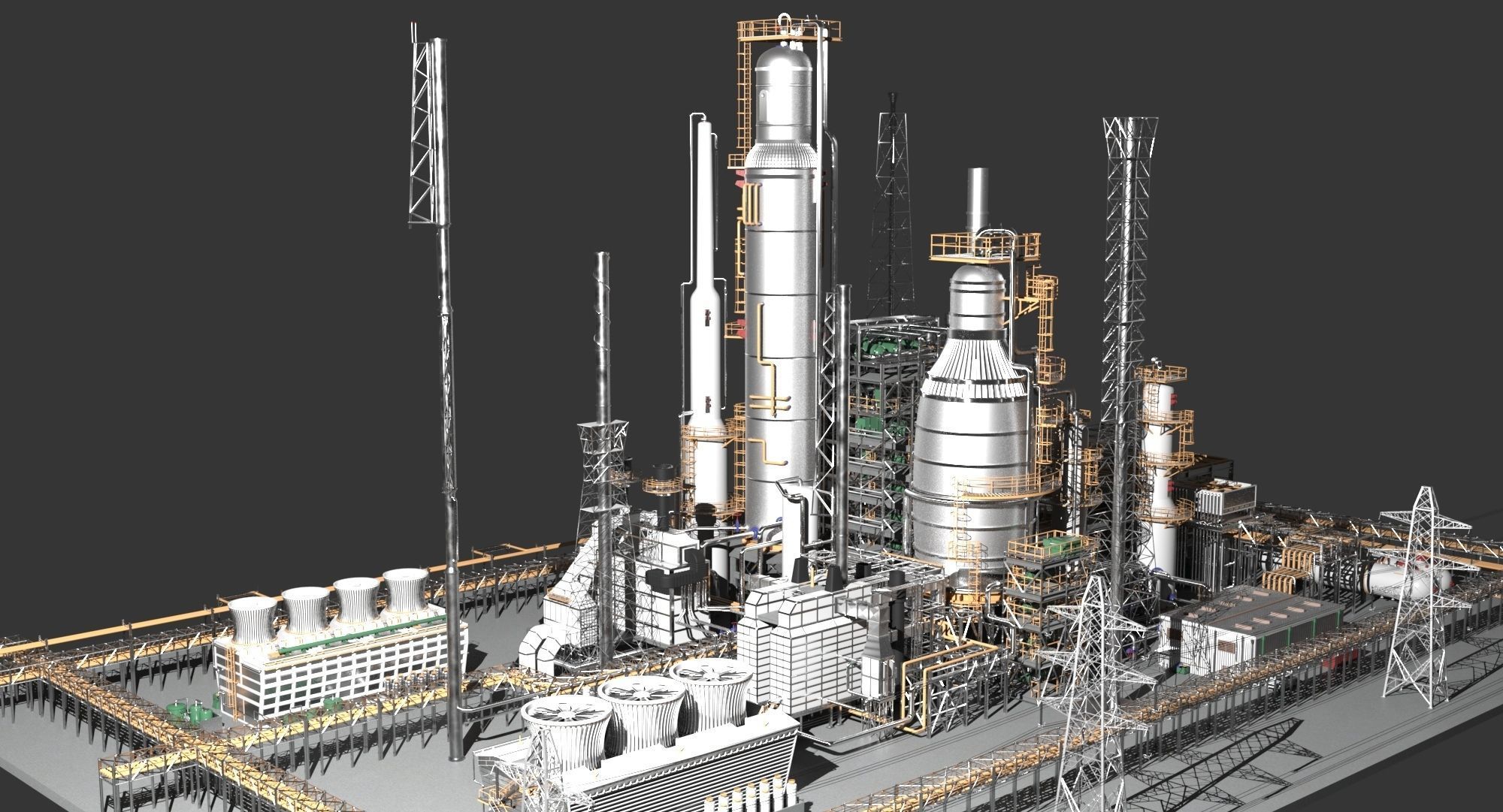 Petroleum Refinery 3D model_2