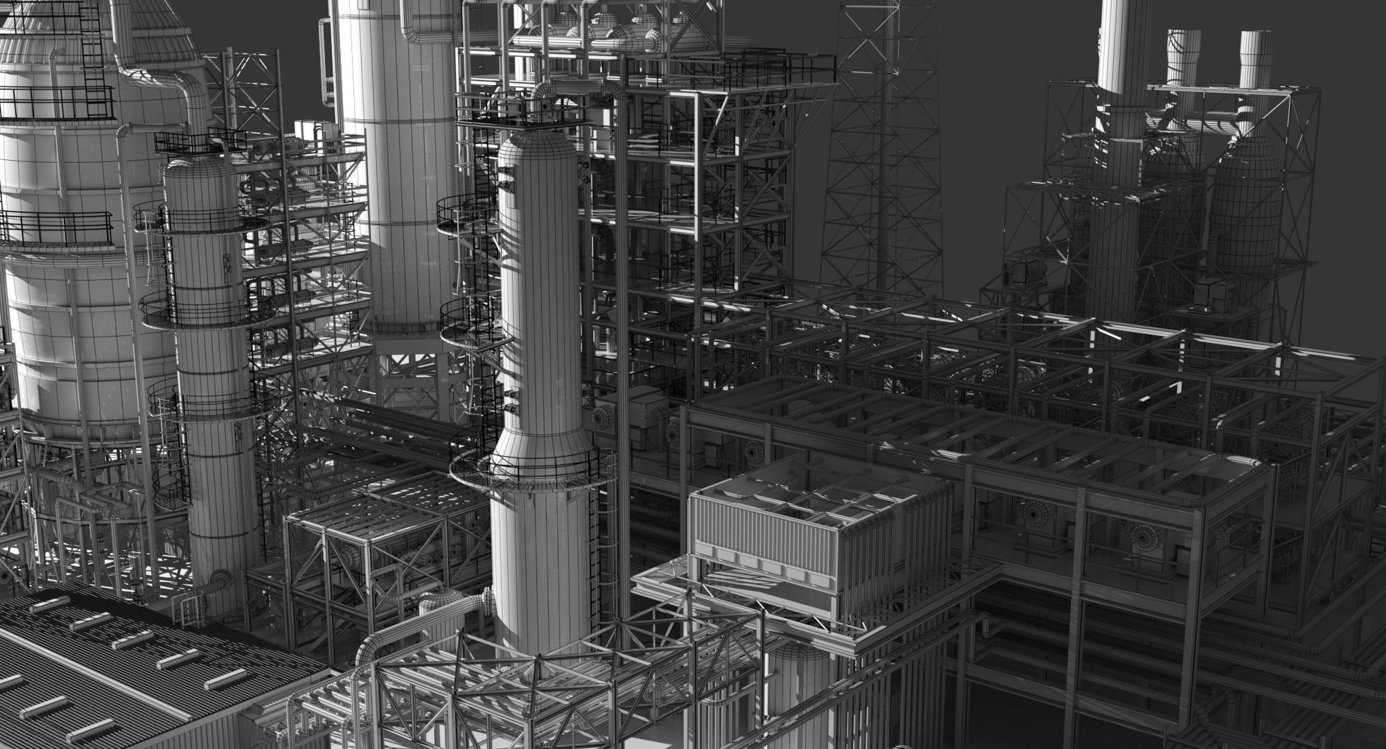 Petroleum Refinery 3D model_7