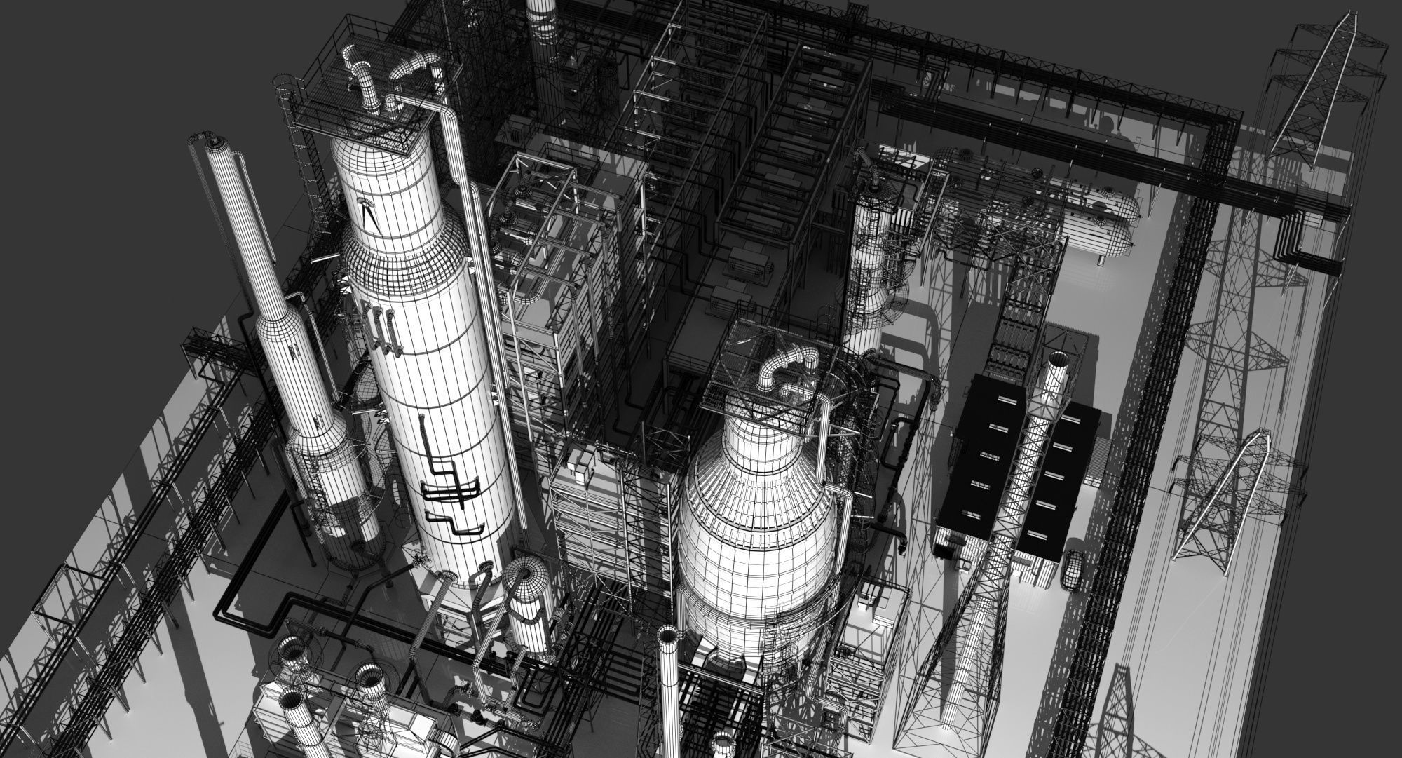 Petroleum Refinery 3D model_12