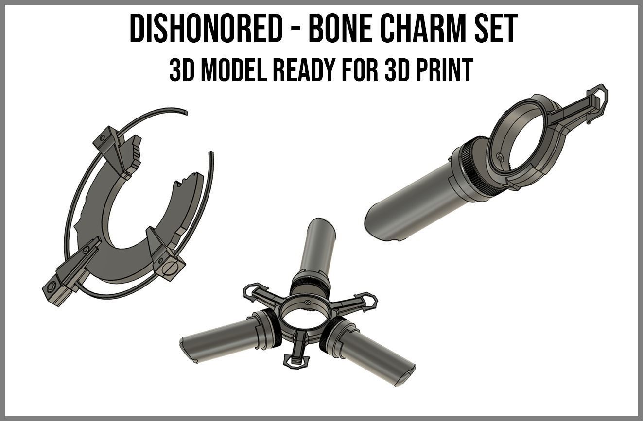 Bone Charms Set - Dishonored 3D print model_1