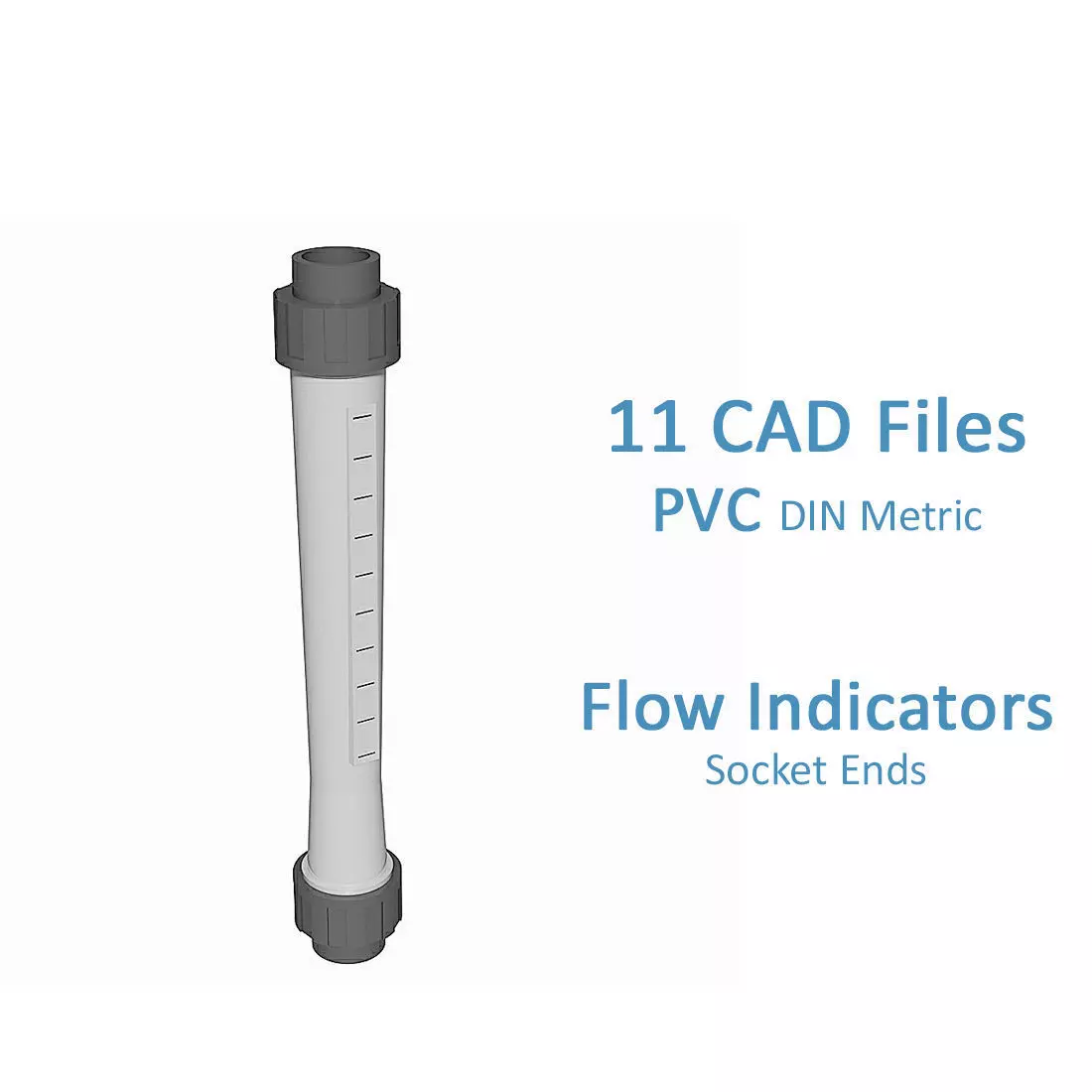 PVC Flow Indicators - Socket Ends Free 3D model