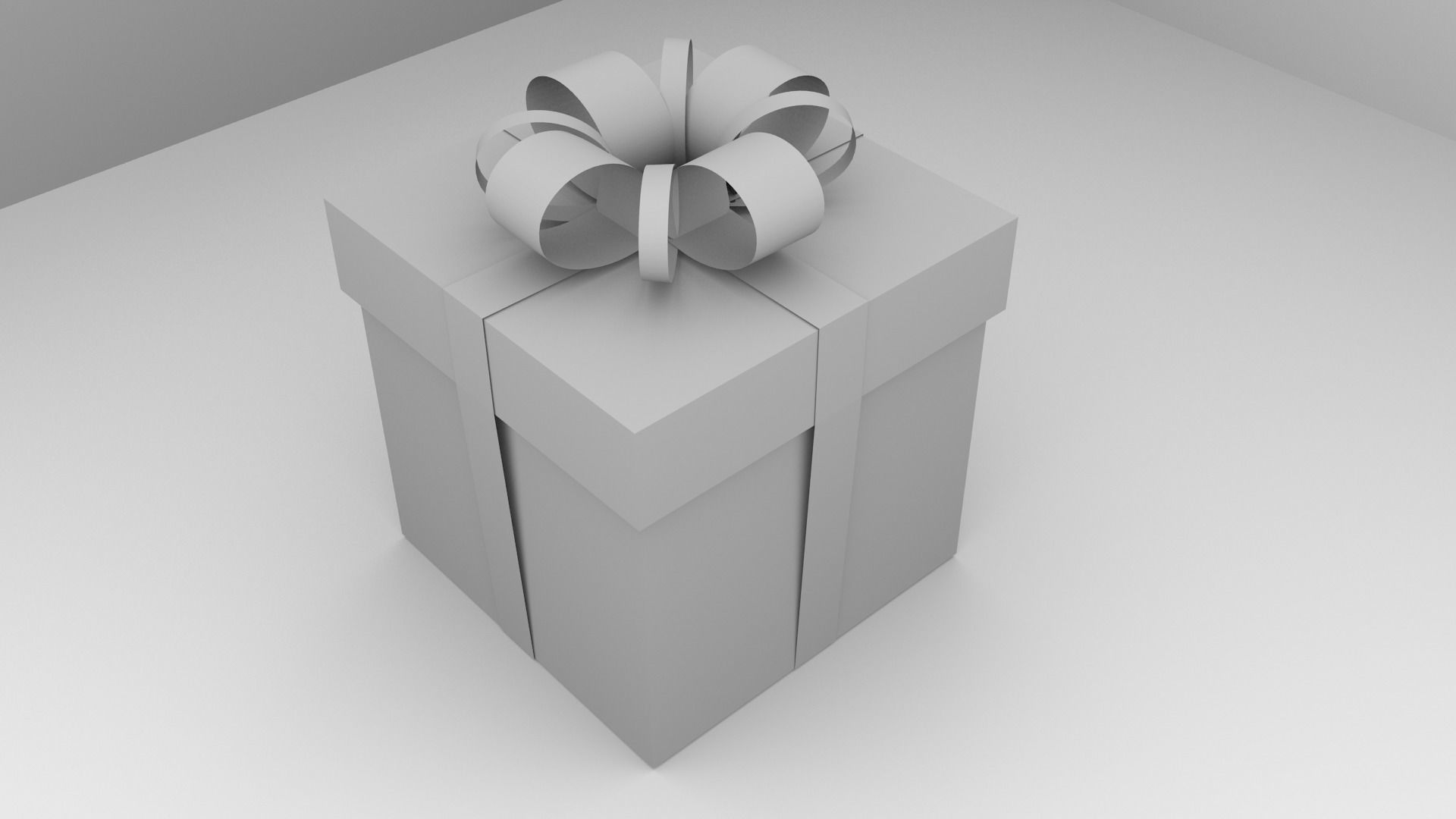 Red Present 2 with Ribbon 3D model_3