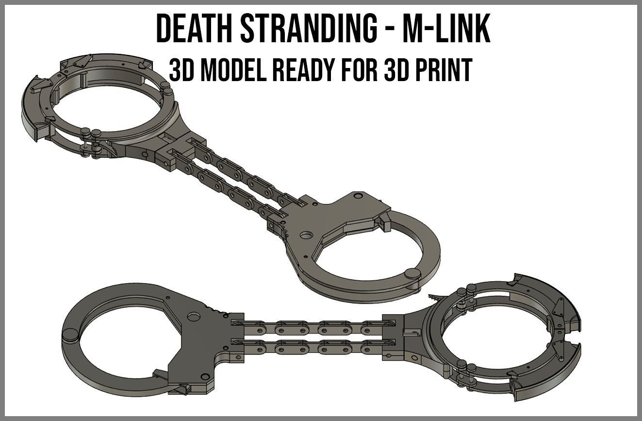 Cufflinks - Death Stranding Handcuffs 3D print model_1
