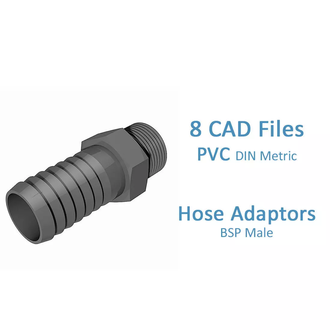 PVC Hose Adaptors - BSP Male Free 3D model