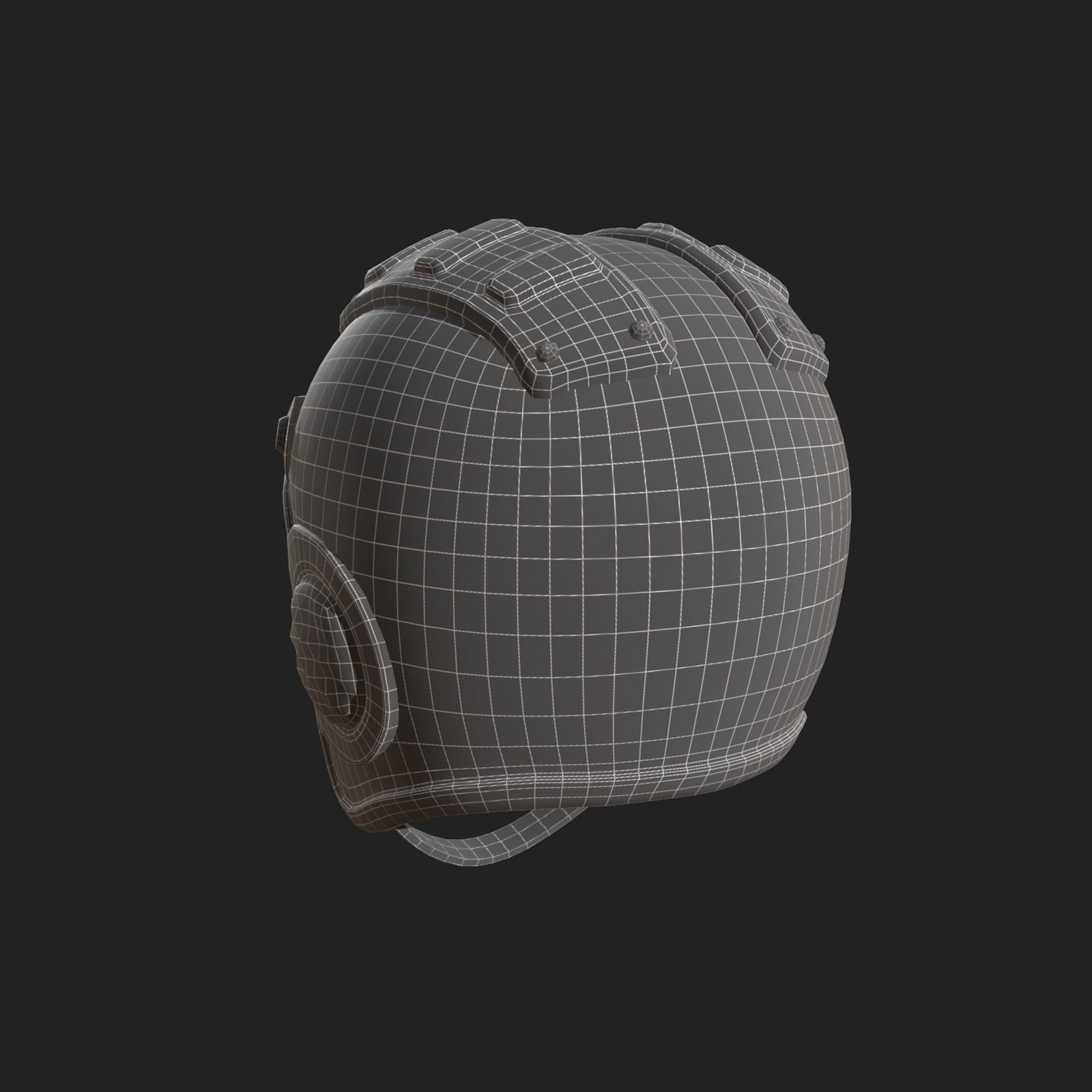 Helmet scifi military combat 3d model low poly human Gas mask  Low-poly 3D model_10