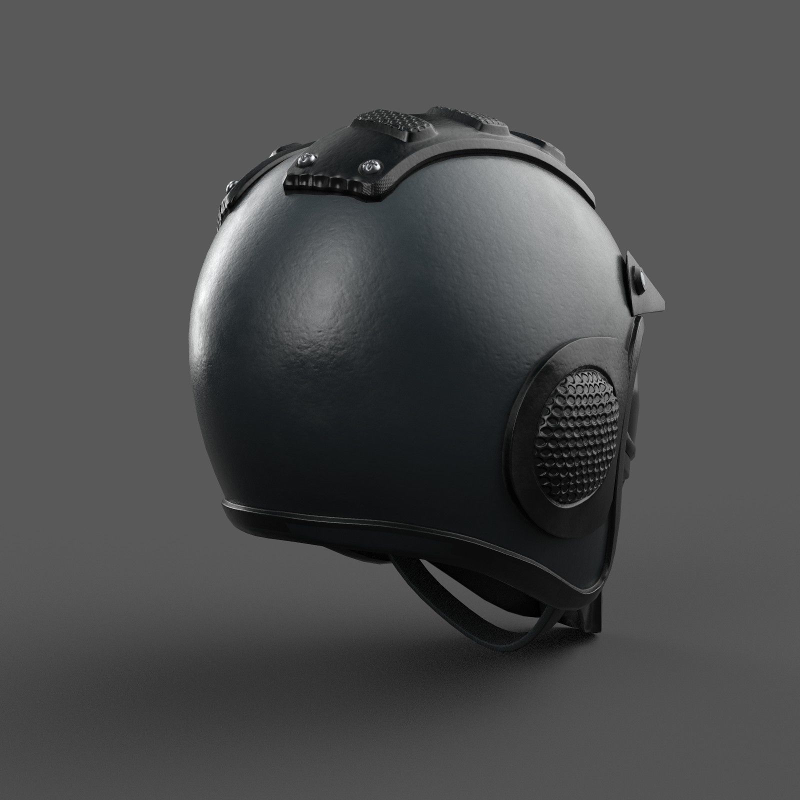 Helmet scifi military combat 3d model low poly human Gas mask  Low-poly 3D model_5