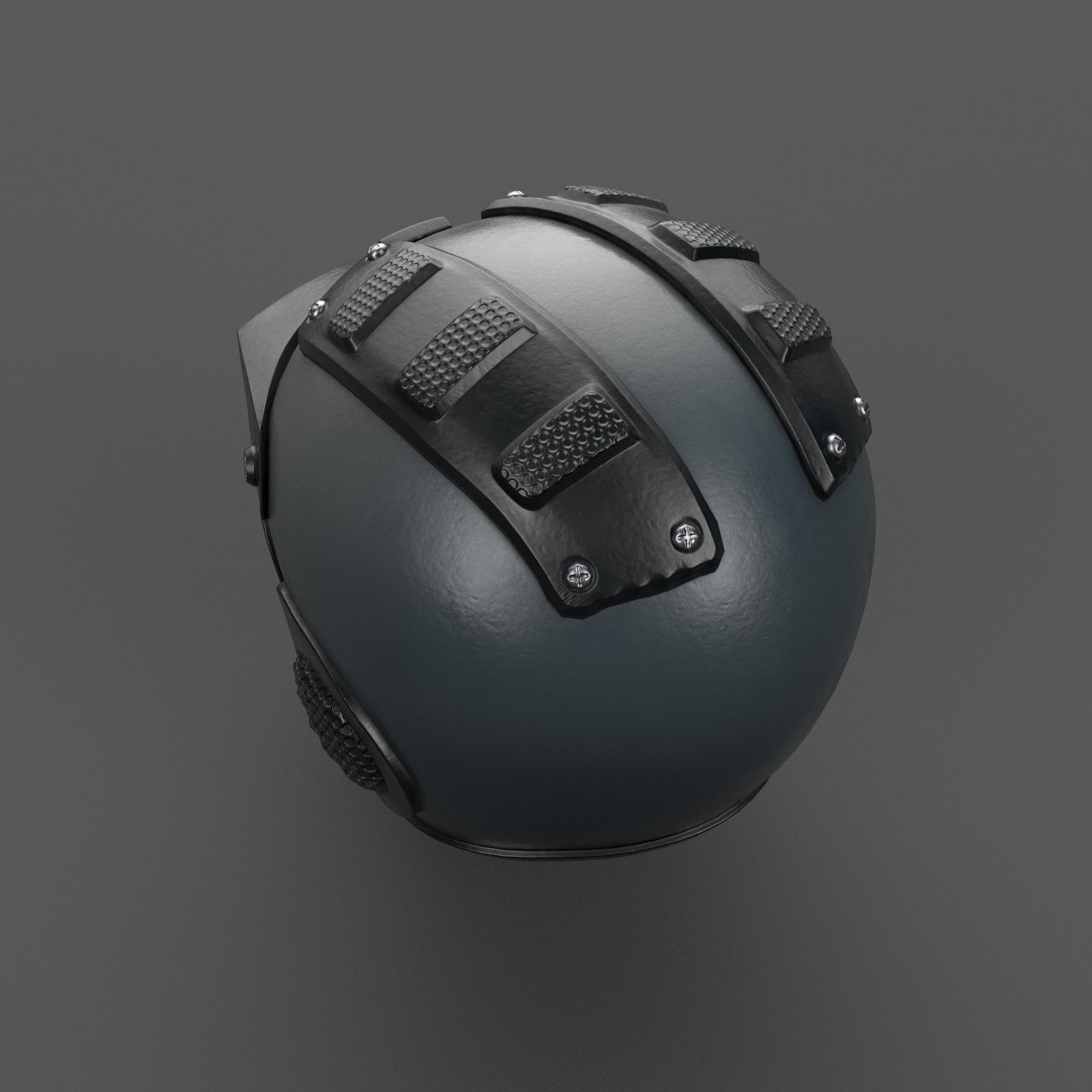 Helmet scifi military combat 3d model low poly human Gas mask  Low-poly 3D model_4