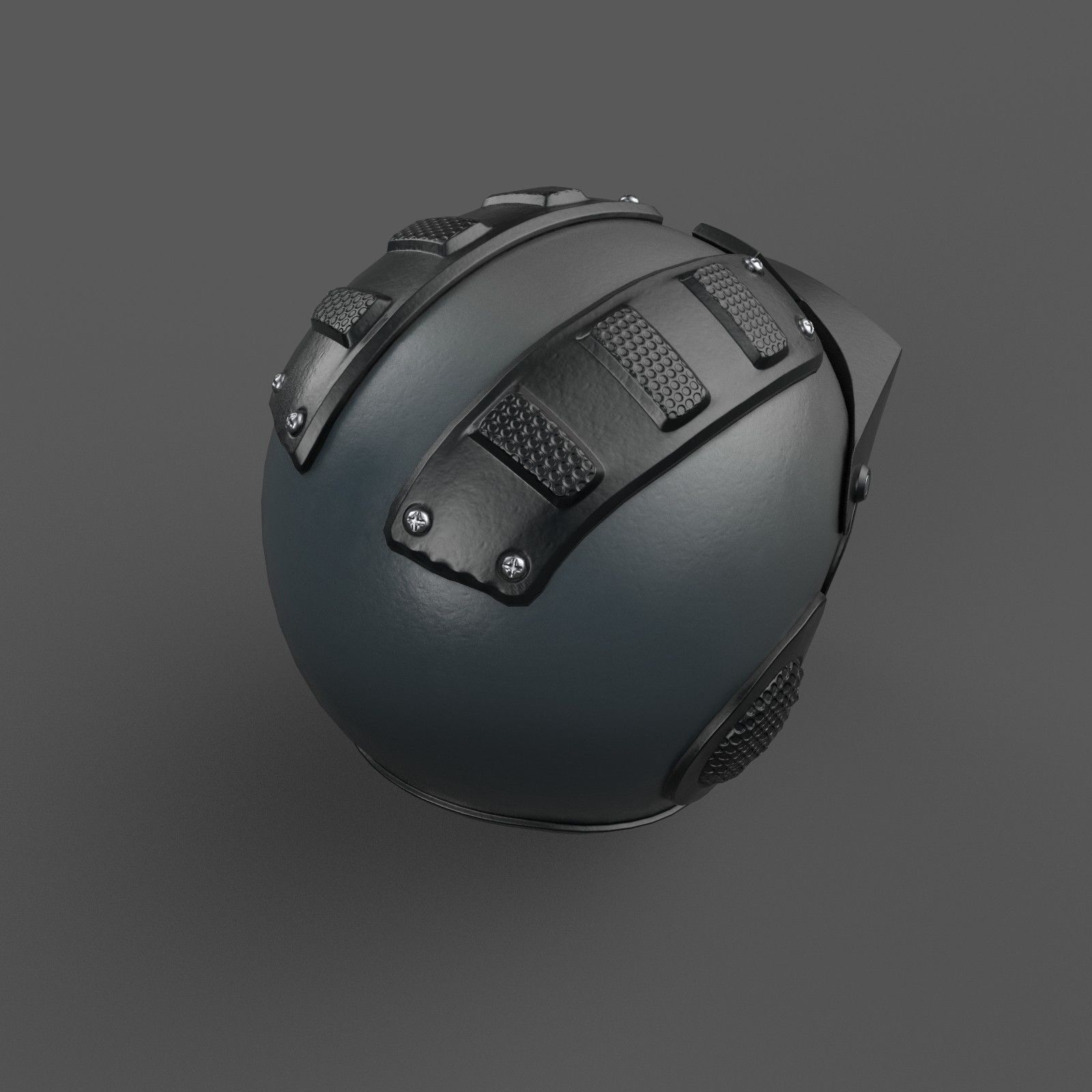 Helmet scifi military combat 3d model low poly human Gas mask  Low-poly 3D model_3