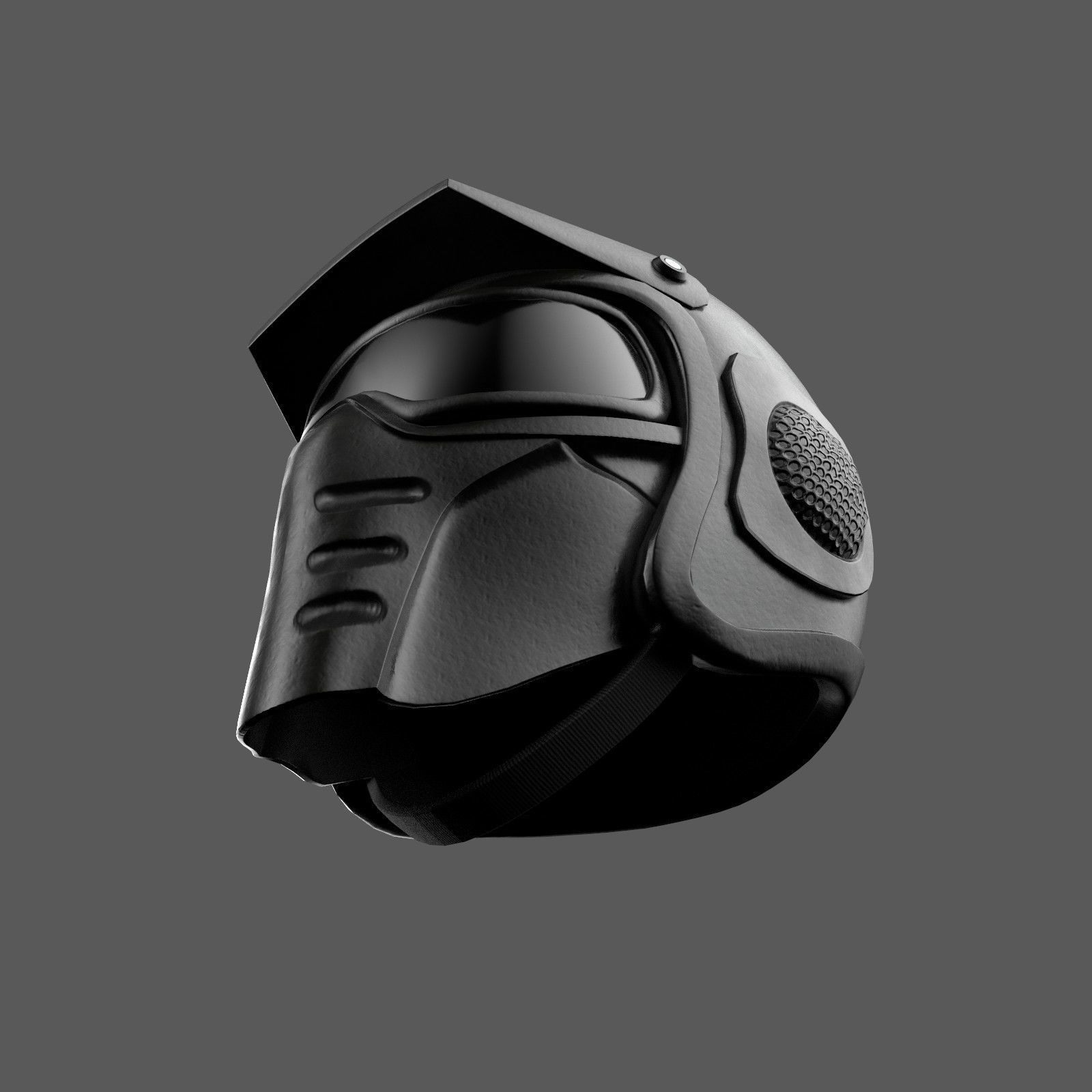 Helmet scifi military combat 3d model low poly human Gas mask  Low-poly 3D model_6