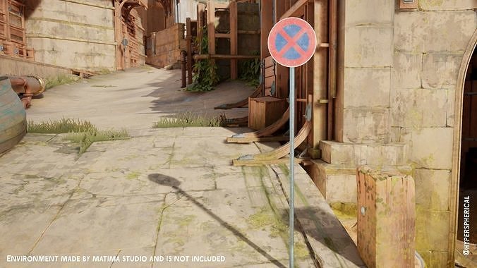 Lowpoly CITY TRAFFIC STREET SIGN No Stopping VR AR Games 3D PBR  Low-poly 3D model 2