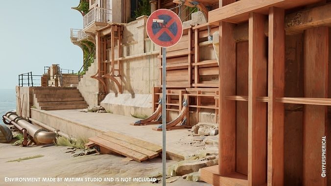Lowpoly CITY TRAFFIC STREET SIGN No Stopping VR AR Games 3D PBR  Low-poly 3D model 7