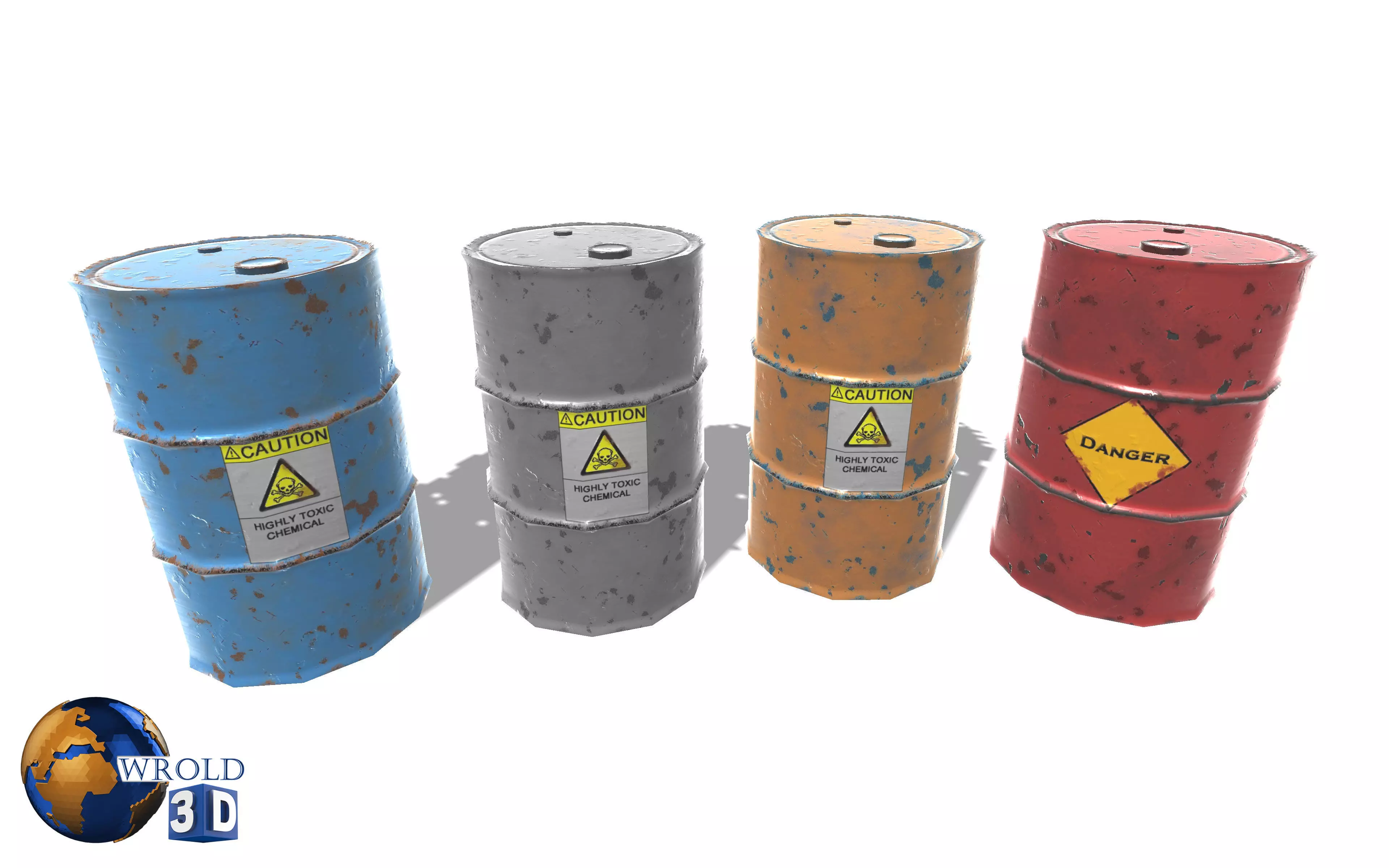 lowpoly metallic barrel 3d model Low-poly 3D model_0