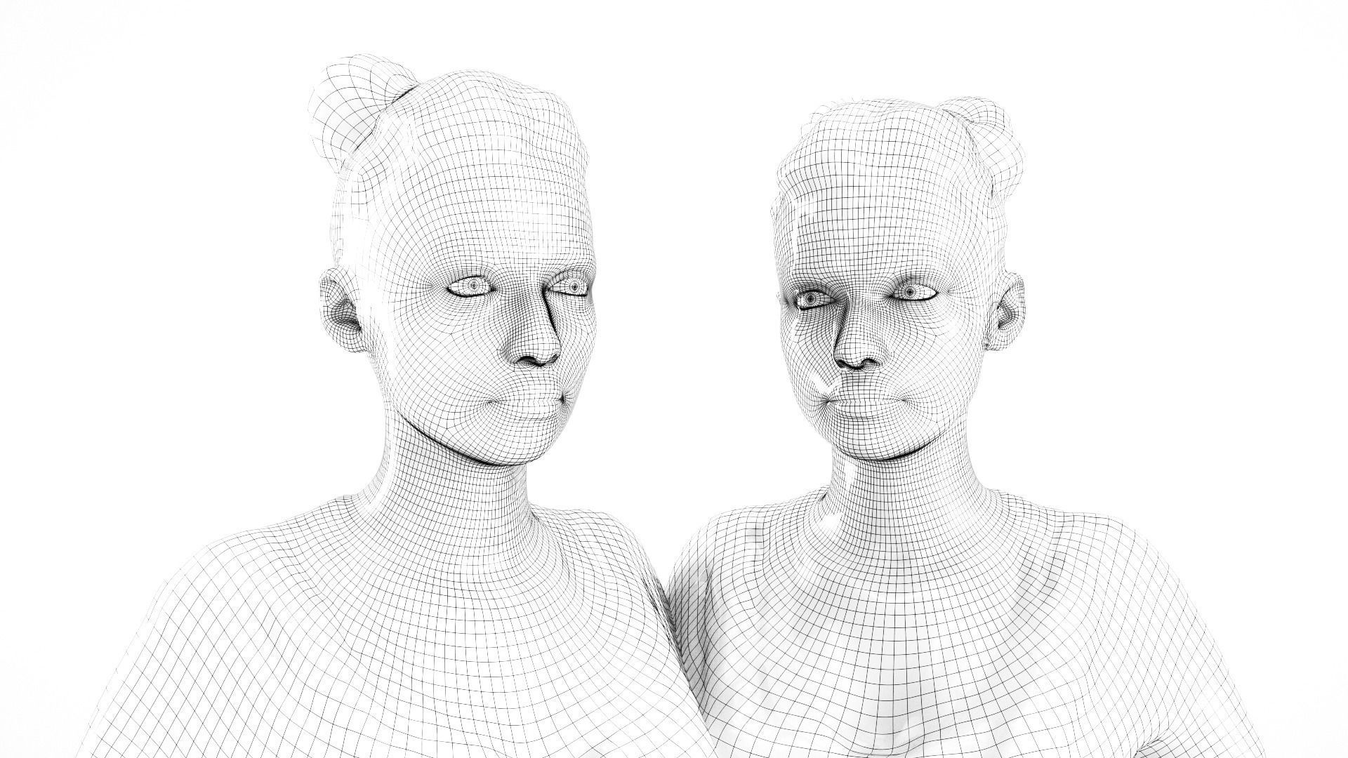 Female casual style 83 Low-poly 3D model_7