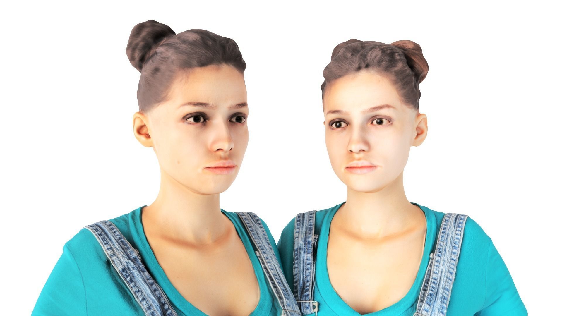 Female casual style 83 Low-poly 3D model_1
