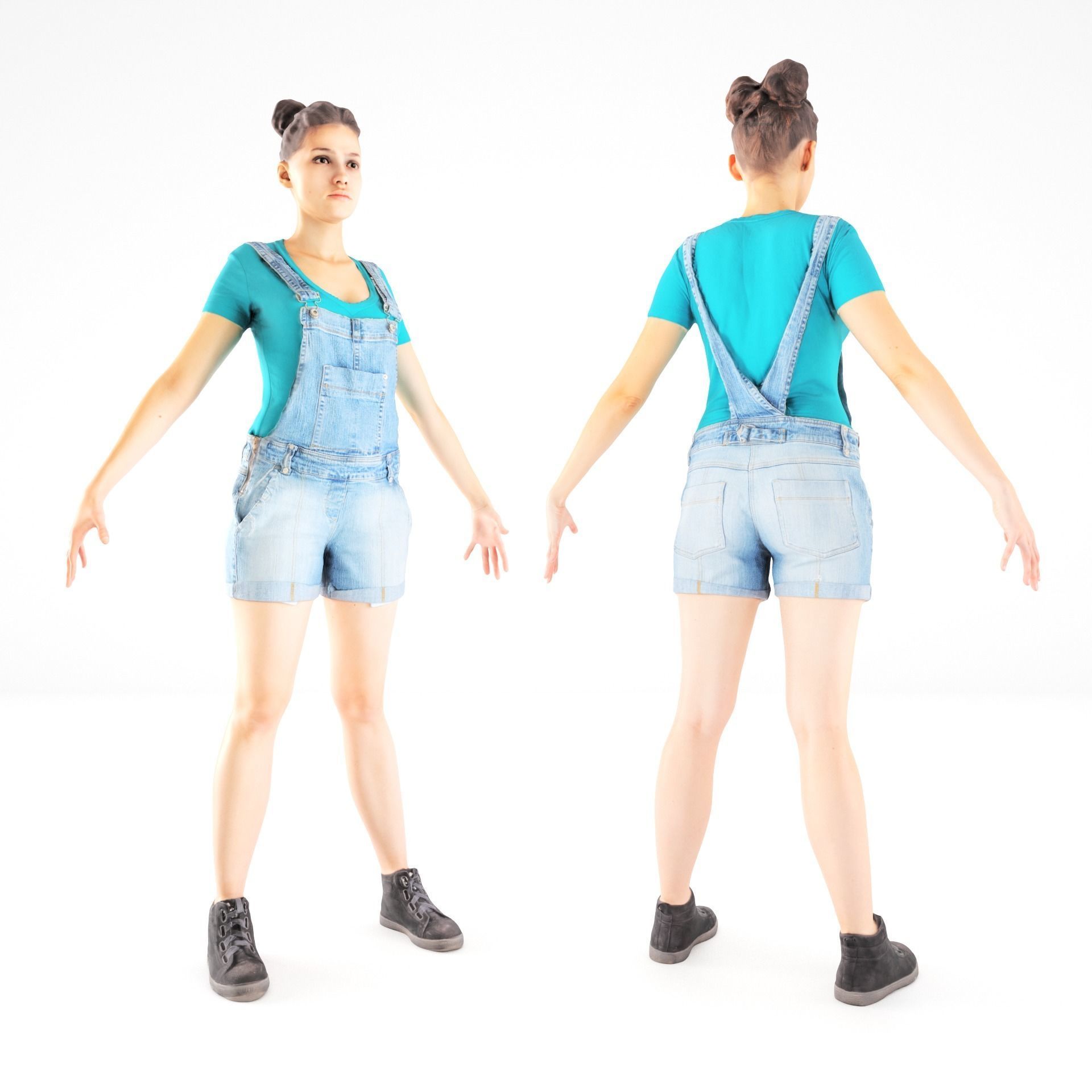 Female casual style 83 Low-poly 3D model_11