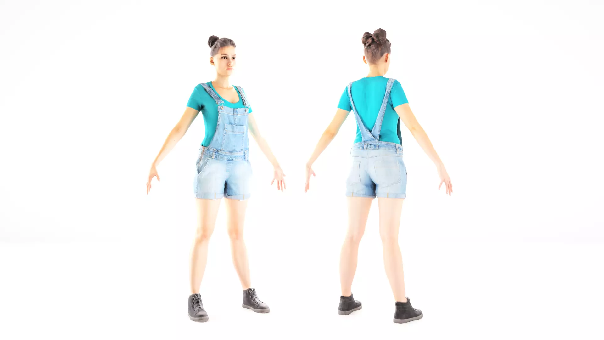 Female casual style 83 Low-poly 3D model_0