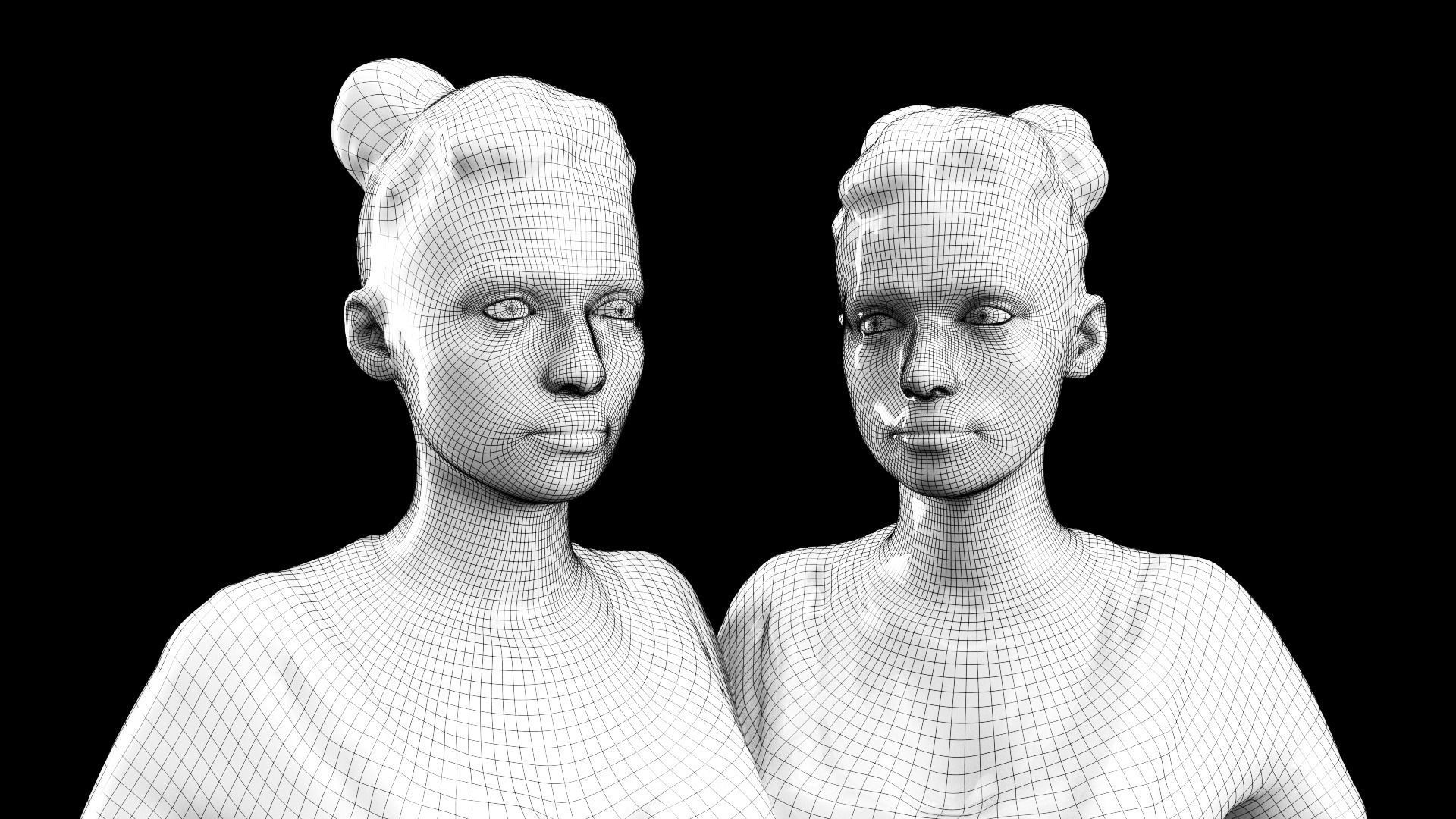 Female casual style 83 Low-poly 3D model_9