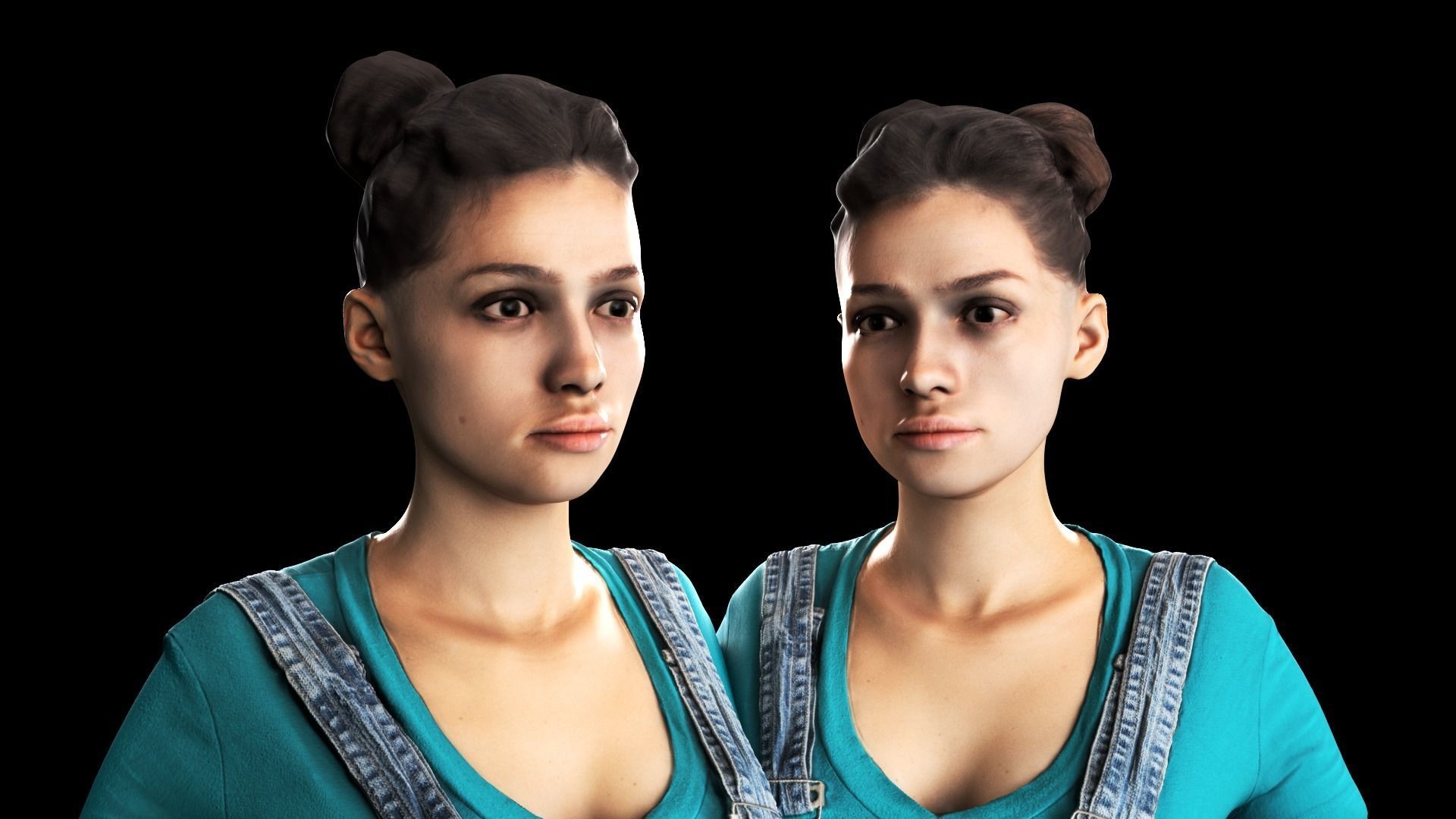 Female casual style 83 Low-poly 3D model_5