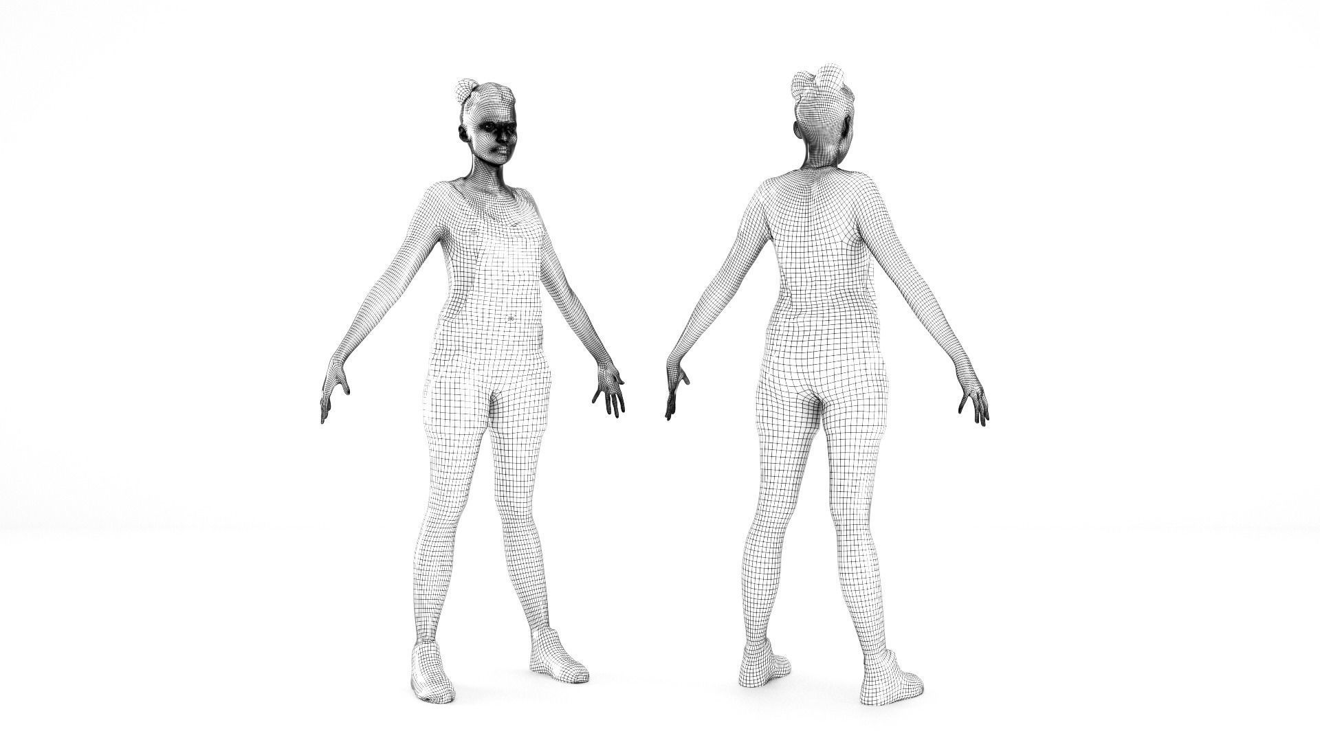 Female casual style 83 Low-poly 3D model_6