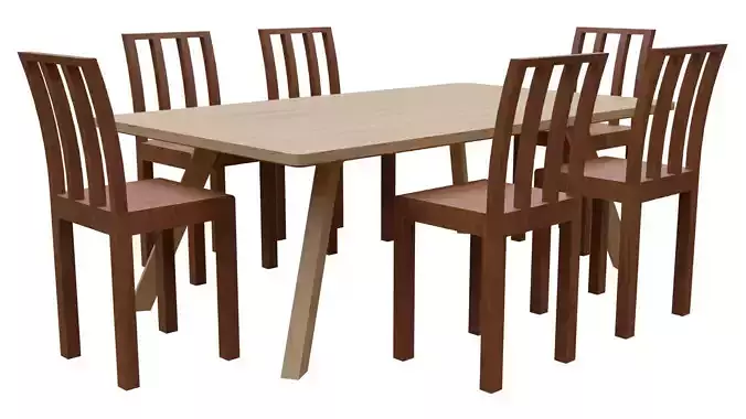 Wooden Table and Chair 