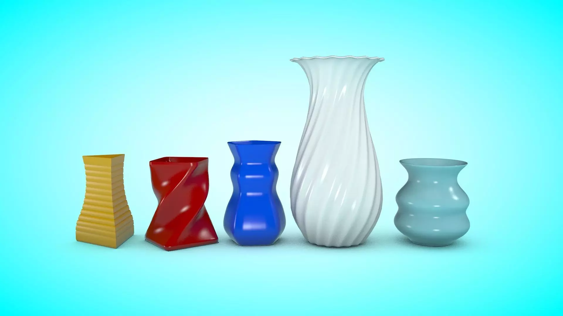 Flower Vases 3D Model Collection_0