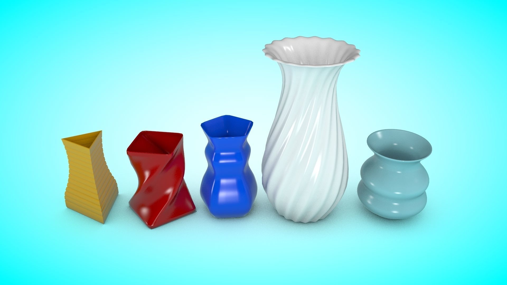 Flower Vases 3D Model Collection_2