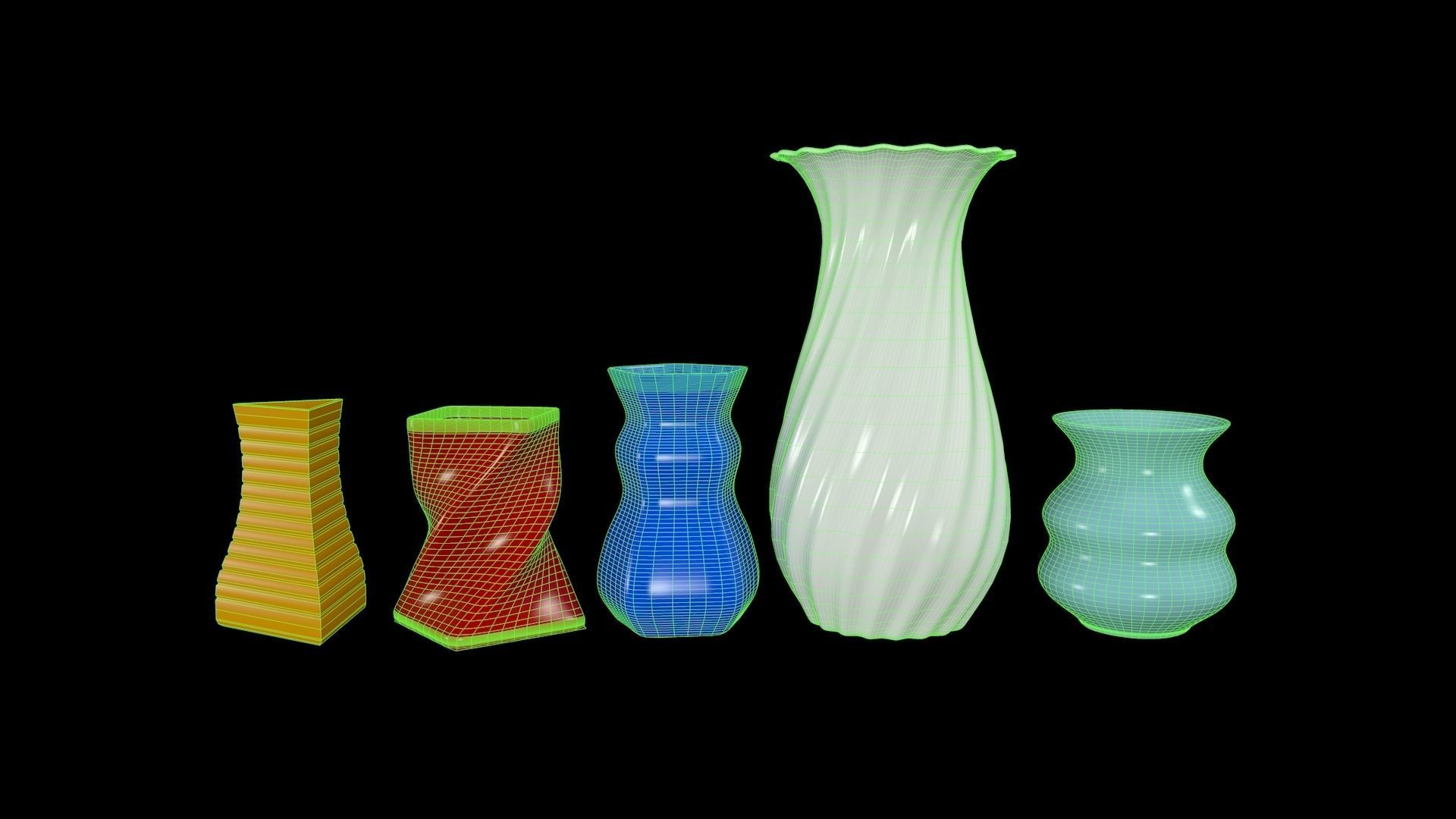 Flower Vases 3D Model Collection_3