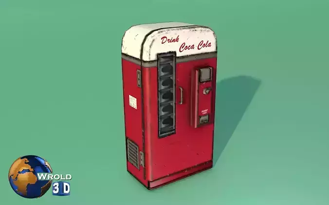 Lowpoly Coca Cola Machine 3d model